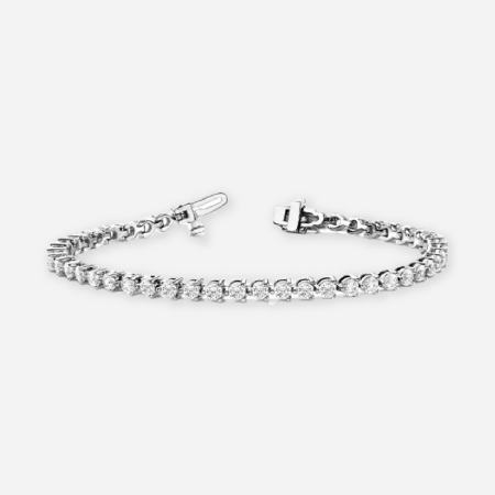 3 Prong Round Lab Diamond Tennis Bracelet