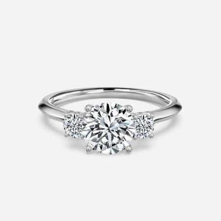 Dae Round Lab Grown Diamond Three Stone Engagement Ring