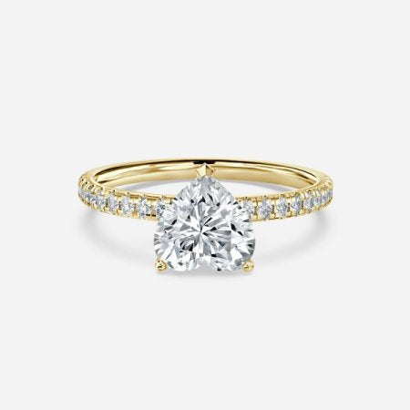 Tulip Heart Side Diamond Engagement Ring