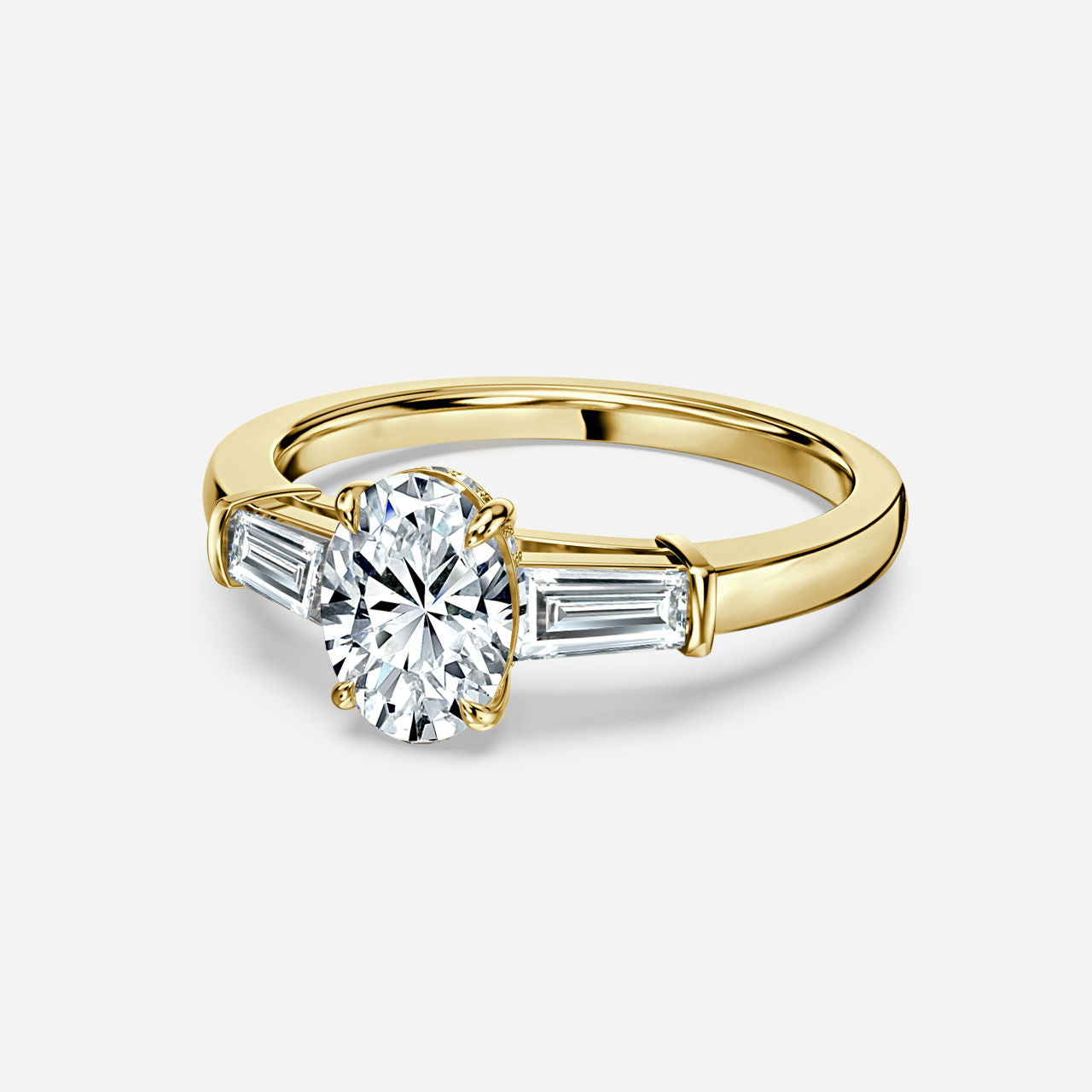 Miriam Oval Three Stone Lab Grown Diamond Engagement Ring