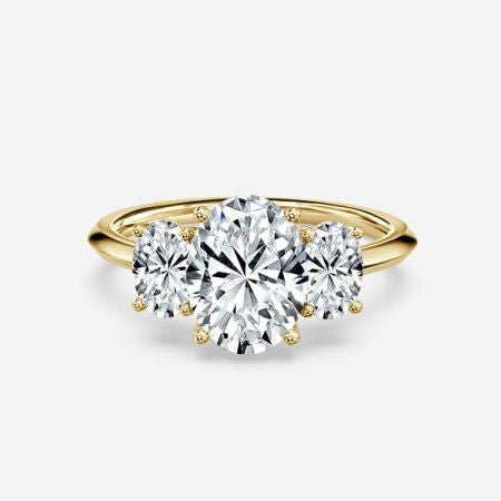 Dae Oval Three Stone Lab Grown Diamond Engagement Ring