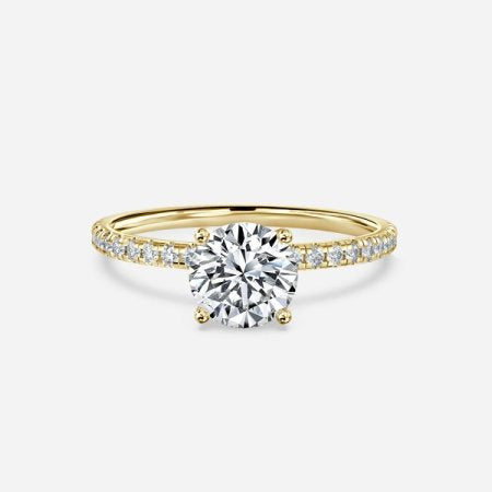 Tulip Round Lab Created Diamond Diamond Band Engagement Ring