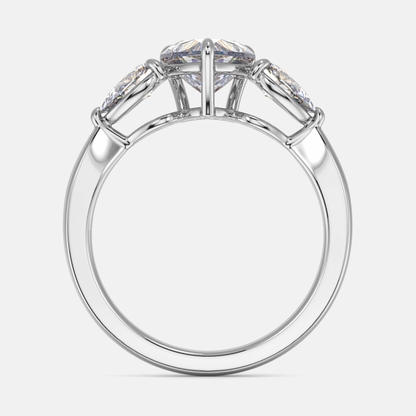 Olina Heart Three Stone Lab Created Diamond Engagement Ring