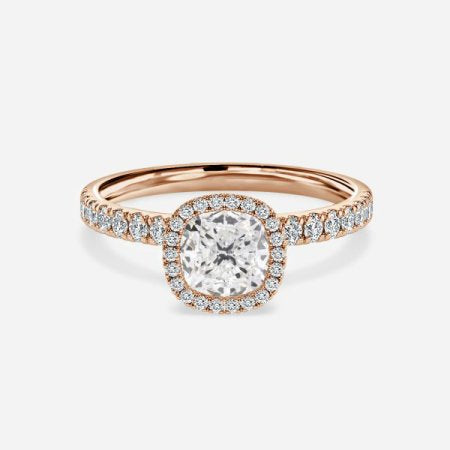 Nefta Cushion Halo Lab Grown Diamond Engagement Ring