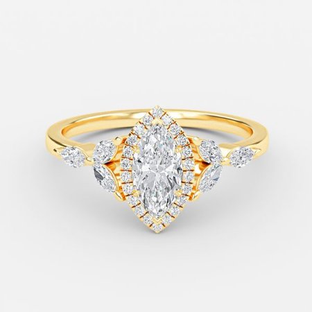 Francis Marquise Halo Lab Grown Diamond Engagement Ring