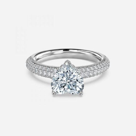 Daisy Heart Lab Created Diamond Hidden Halo Engagement Ring