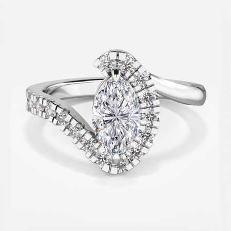 Neto Marquise Halo Lab Grown Diamond Engagement Ring