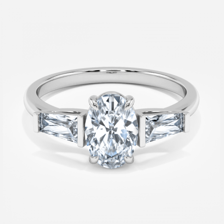 Geraldine Oval Three Stone Lab Grown Diamond Engagement Ring