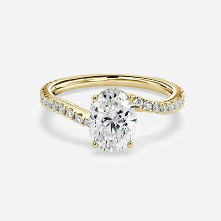 Una Oval Hidden Halo Lab Grown Diamond Engagement Ring