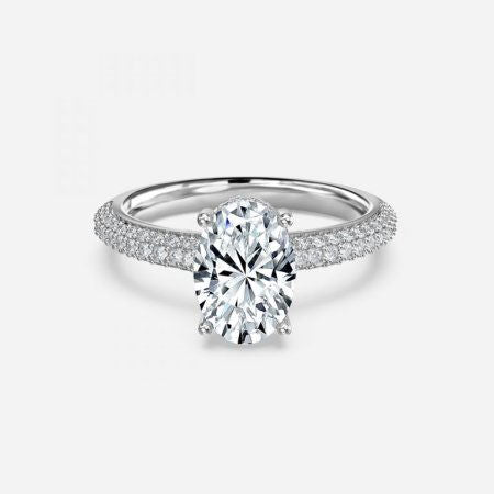 Daisy Oval Hidden Halo Lab Grown Diamond Engagement Ring