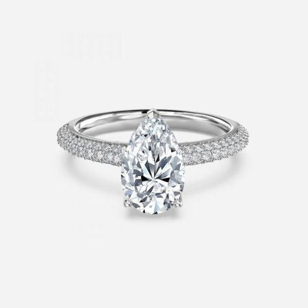 Daisy Pear Hidden Halo Lab Grown Diamond Engagement Ring