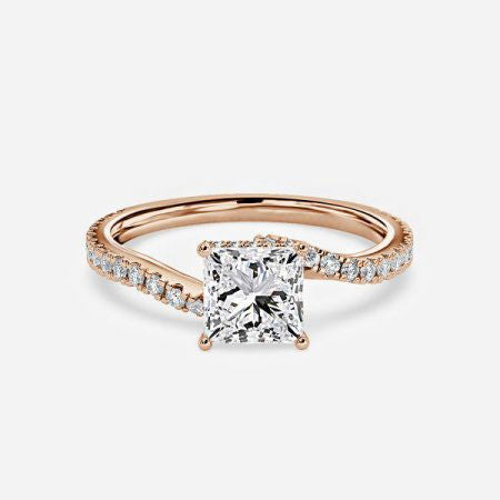 Una Princess Hidden Halo Lab Grown Diamond Engagement Ring