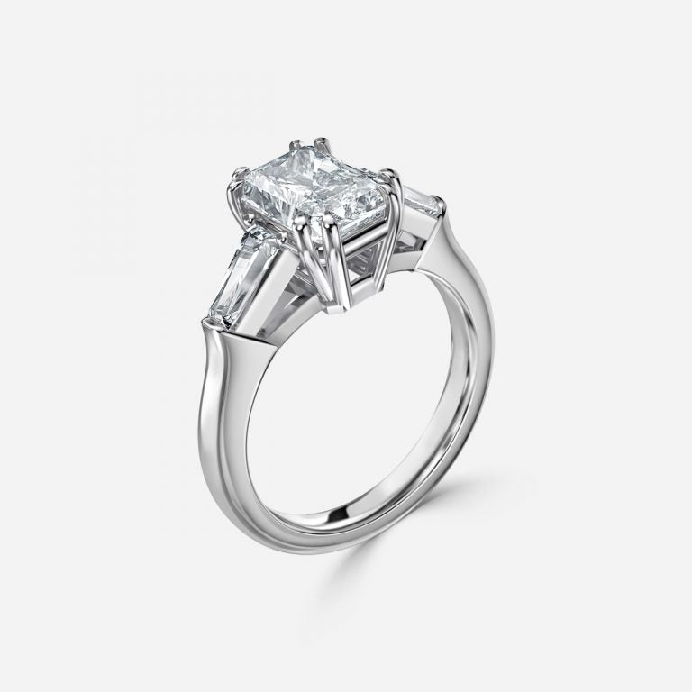 Ava Radiant Three Stone Lab Grown Diamond Engagement Ring