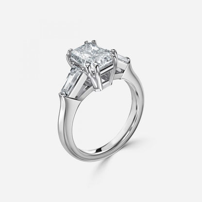 Ava Radiant Three Stone Lab Grown Diamond Engagement Ring