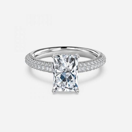 Daisy Radiant Hidden Halo Lab Grown Diamond Engagement Ring