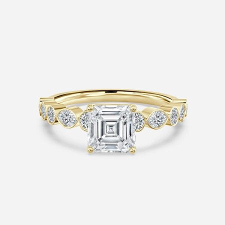 Trinity Asscher Unique Lab Created Diamond Engagement Ring