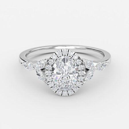 Francis Oval Halo Lab Grown Diamond Engagement Ring