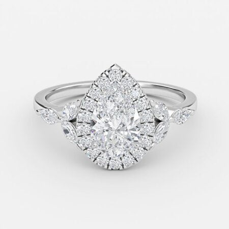 Francis Pear Halo Lab Grown Diamond Engagement Ring