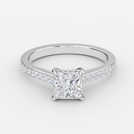 Mithrial Princess Hidden Halo Lab Grown Diamond Engagement Ring