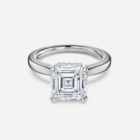 Essian Asscher Hidden Halo Lab Grown Diamond Engagement Ring