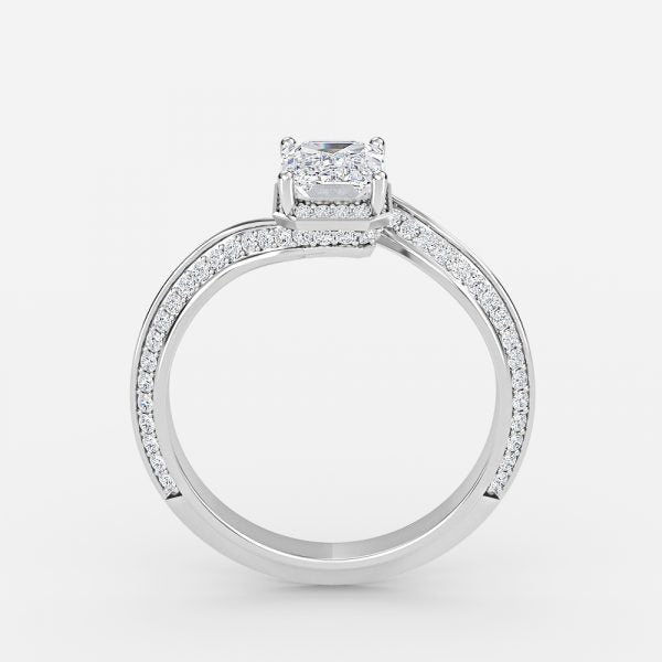 Nhẫn đính hôn kim cương nuôi cấy trong phòng thí nghiệm Aria Emerald Hidden Halo