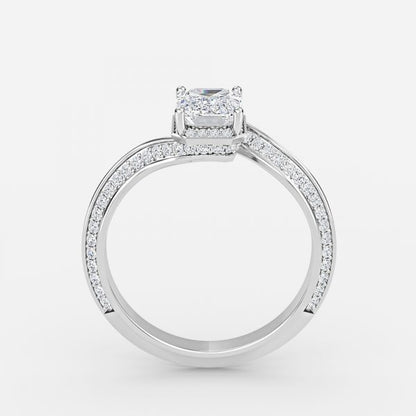 Nhẫn đính hôn kim cương nuôi cấy trong phòng thí nghiệm Aria Emerald Hidden Halo