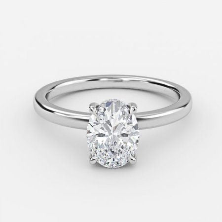 Essian Oval Hidden Halo Lab Grown Diamond Engagement Ring