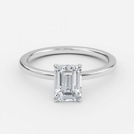 Jiani Emerald Solitaire Lab Grown Diamond Engagement Ring