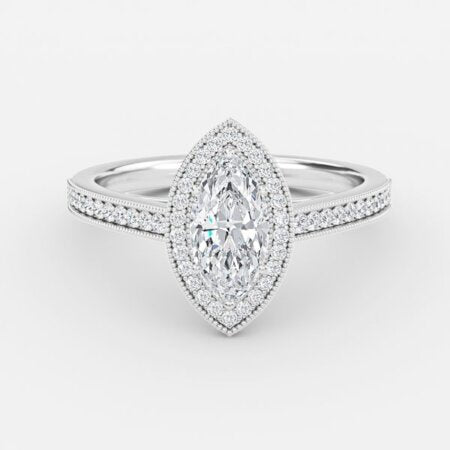 Elswin Marquise Halo Lab Grown Diamond Engagement Ring