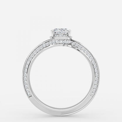 Nhẫn đính hôn kim cương nhân tạo Hidden Halo Aria Oval