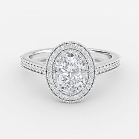 Elswin Oval Halo Lab Grown Diamond Engagement Ring