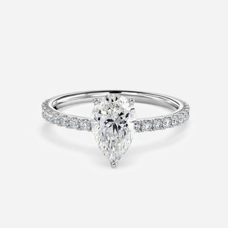 Lepidus Pear Hidden Halo Lab Grown Diamond Engagement Ring