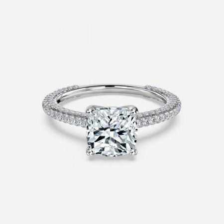 Iona Cushion Hidden Halo Lab Created Diamond Engagement Ring