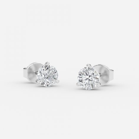 Round Martini Lab Diamond Stud Earring