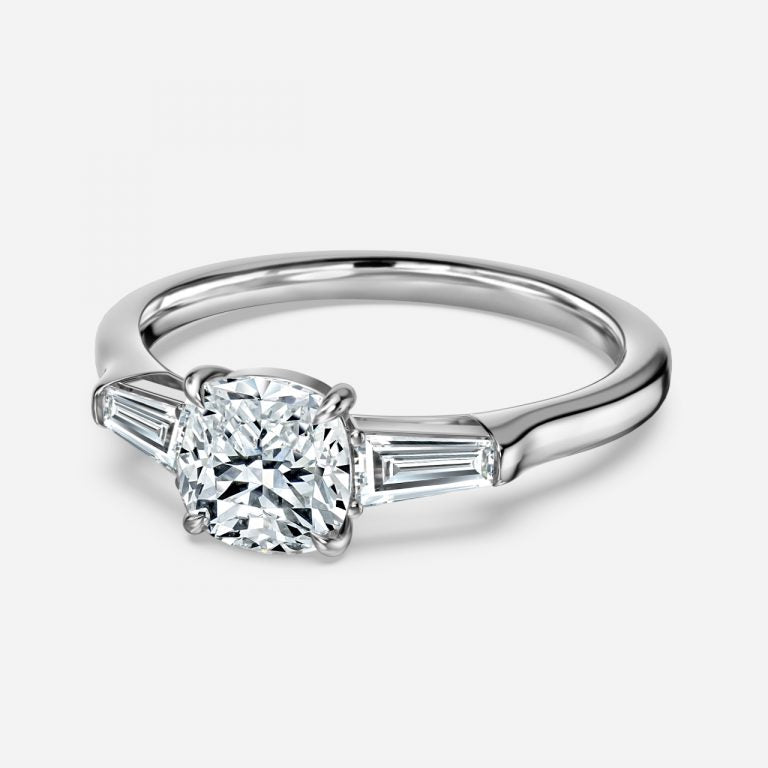 Miriam Cushion Three Stone Lab Grown Diamond Engagement Ring