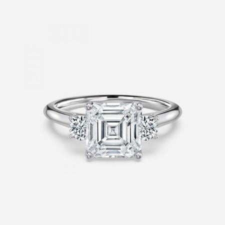 Olivia Asscher Three Stone Lab Grown Diamond Engagement Ring