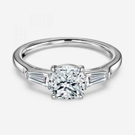 Miriam Cushion Three Stone Lab Grown Diamond Engagement Ring