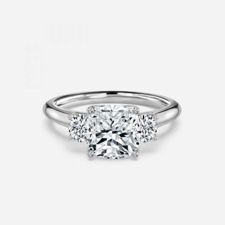 Olivia Cushion Three Stone Lab Grown Diamond Engagement Ring