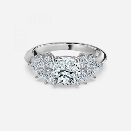 Avian Cushion Three Stone Engagement Ring