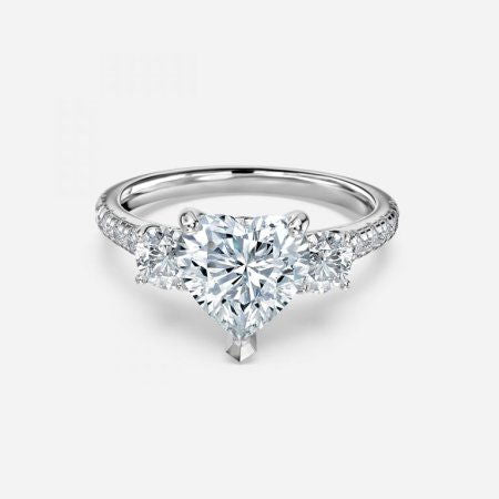 Talia Heart Lab Created Diamond Three Stone Engagement Ring