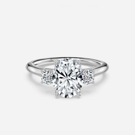 Olivia Oval Three Stone Lab Grown Diamond Engagement Ring