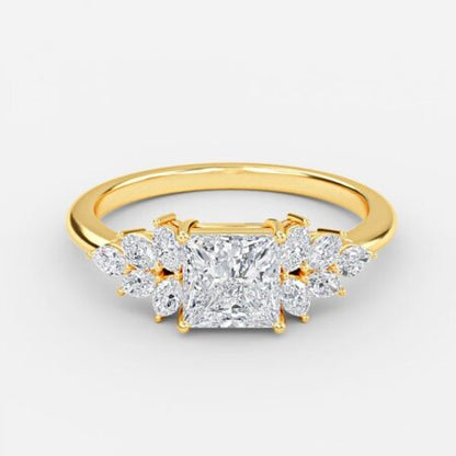 Avian Princess Three Stone Lab Grown Diamond Engagement Ring