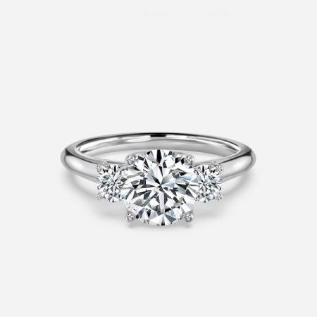 Olivia Round Lab Grown Diamond Three Stone Engagement Ring