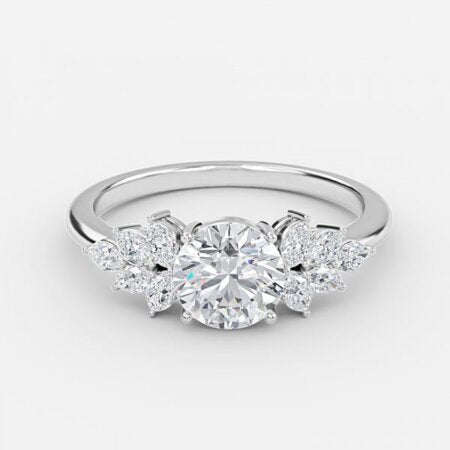 Avian Round Lab Grown Diamond Three Stone Engagement Ring