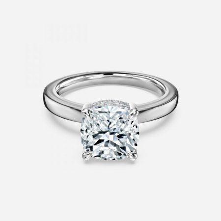 Essian Cushion Hidden Halo Lab Created Diamond Engagement Ring