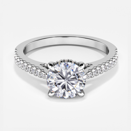 Veronica Round Lab Grown Diamond Hidden Halo Engagement Ring