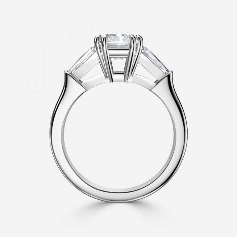 Ava Radiant Three Stone Lab Grown Diamond Engagement Ring