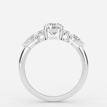 Avery Round Lab Created Diamond Three Stone Engagement Ring