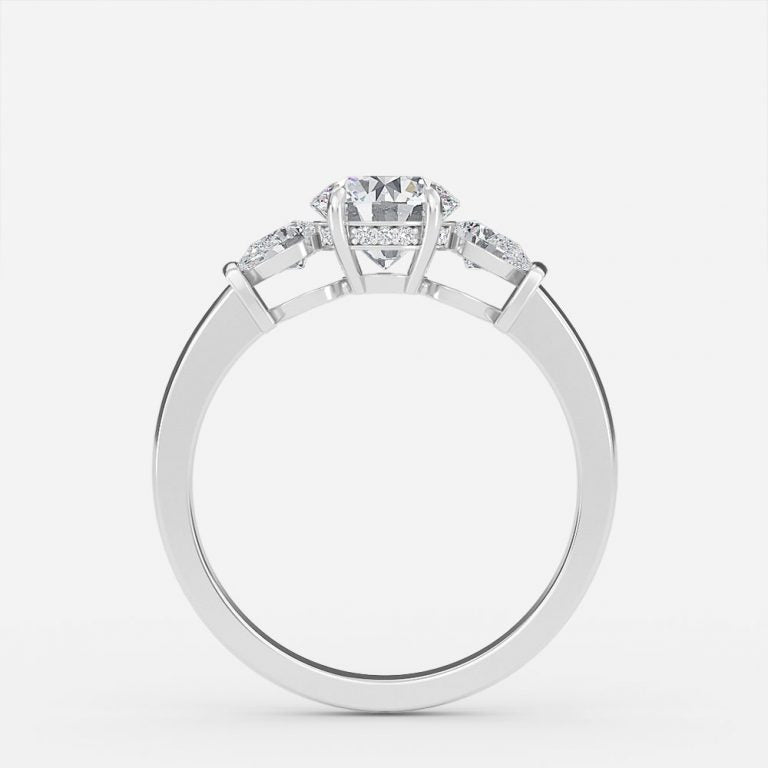 Melanie Round Lab Grown Diamond Three Stone Engagement Ring