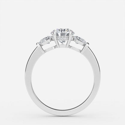 Melanie Round Lab Grown Diamond Three Stone Engagement Ring